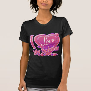 I Love My Soldier pink/purple - heart T-Shirt