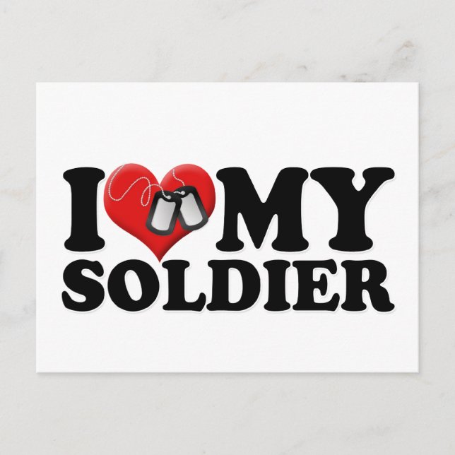 I Love My Soldier Postcard (Front)