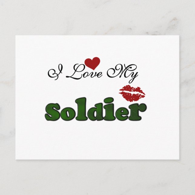 I Love My Soldier Tshirts and Gifts Postcard (Front)