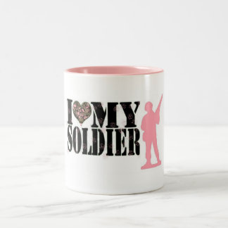 I Love My Soldier Two-Tone Coffee Mug