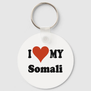 I Love My Somali Cat Merchandise Key Ring