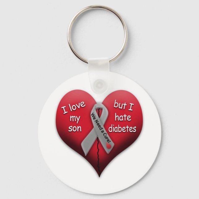 I love my son but Hate Diabetes Key Ring (Front)