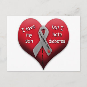 I love my son but Hate Diabetes Postcard