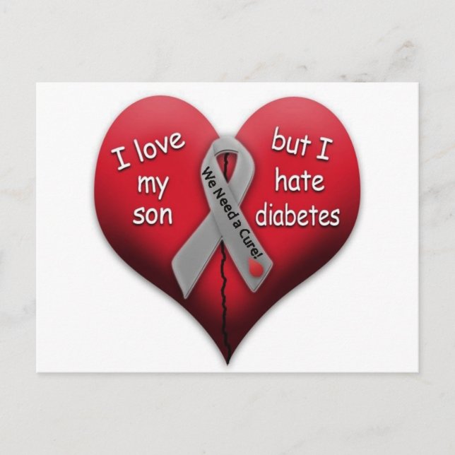 I love my son but Hate Diabetes Postcard (Front)