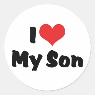 I Love My Son Classic Round Sticker
