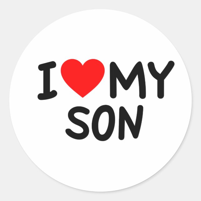 I love my Son Classic Round Sticker (Front)