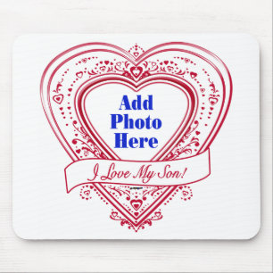 I Love My Son! Photo Red Hearts Mouse Mat