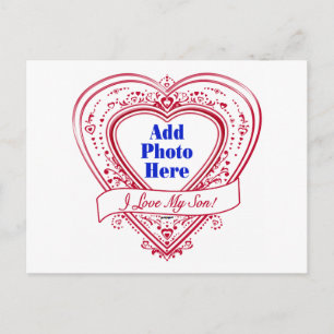I Love My Son! Photo Red Hearts Postcard