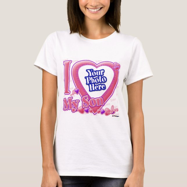 I Love My Son pink/purple - photo T-Shirt (Front)