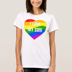 I Love My Son Rainbow Colours Heart T-Shirt