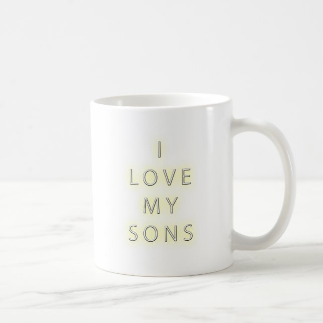 I Love My Sons (Black) Coffee Mug (Right)