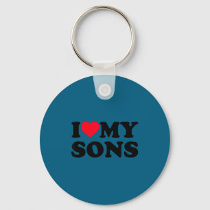I love my sons heart funny family Design Key Ring