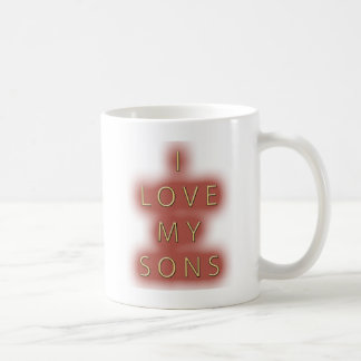 I Love My Sons (White) Coffee Mug