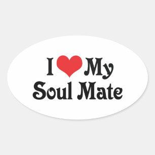 I Love My Soul Mate Oval Sticker