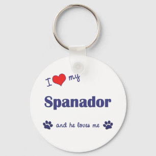 I Love My Spanador (Male Dog) Key Ring