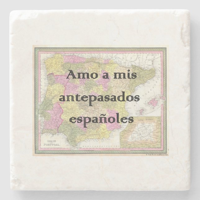 I Love My Spanish Ancestors | Custom Coasters (Front)