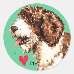 I Love my Spanish Water Dog Classic Round Sticker