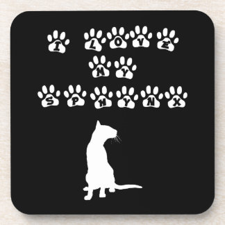 I Love My Sphynx White Coaster