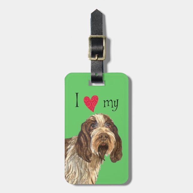 I Love my Spinone Italiano Luggage Tag (Front Vertical)