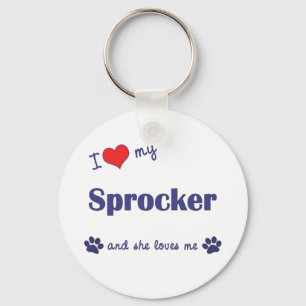 I Love My Sprocker (Female Dog) Key Ring