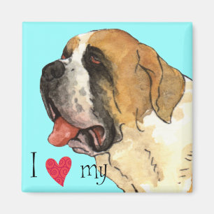 I Love my St. Bernard Magnet