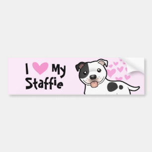 I Love My Staffordshire Bull Terrier Bumper Sticker