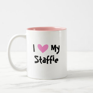 I Love My Staffordshire Bull Terrier Two-Tone Coffee Mug