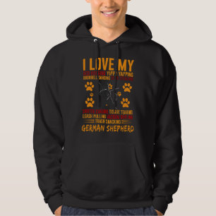 I Love My Stalker Black German Shepherd Dog Owner Hoodie