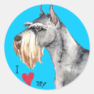I Love my Standard Schnauzer Classic Round Sticker