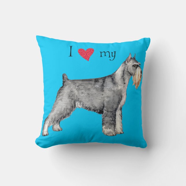 I Love my Standard Schnauzer Cushion (Front)