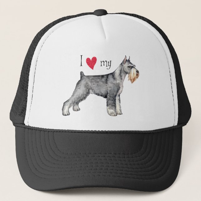 I Love my Standard Schnauzer Trucker Hat (Front)