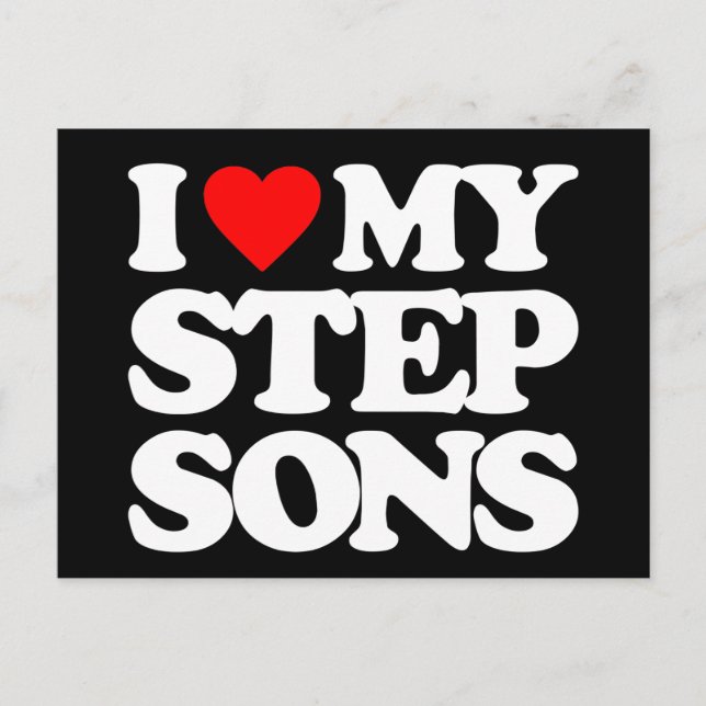 I LOVE MY STEP SONS POSTCARD (Front)