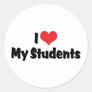 I Love My Students Classic Round Sticker