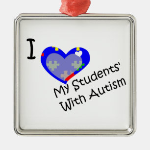 I love my students' with Autism teacher ornament