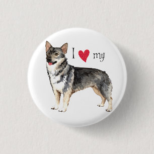 I Love my Swedish Vallhund 3 Cm Round Badge