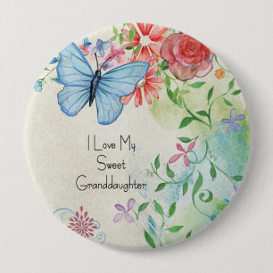 I Love My Sweet Granddaughter,  10 Cm Round Badge