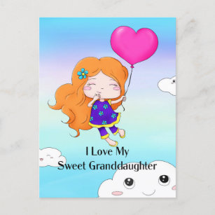 I Love My Sweet Granddaughter...hugs and kisses Ho Holiday Postcard