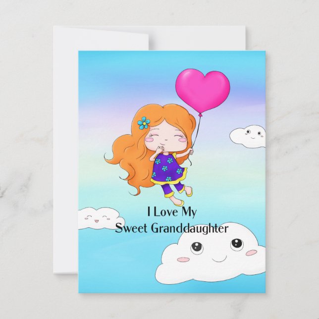 I Love My Sweet Granddaughter...hugs and kisses Holiday Card (Front)