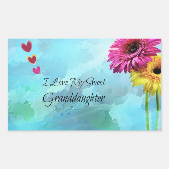 I Love My Sweet Granddaughter Rectangular Sticker (Front)