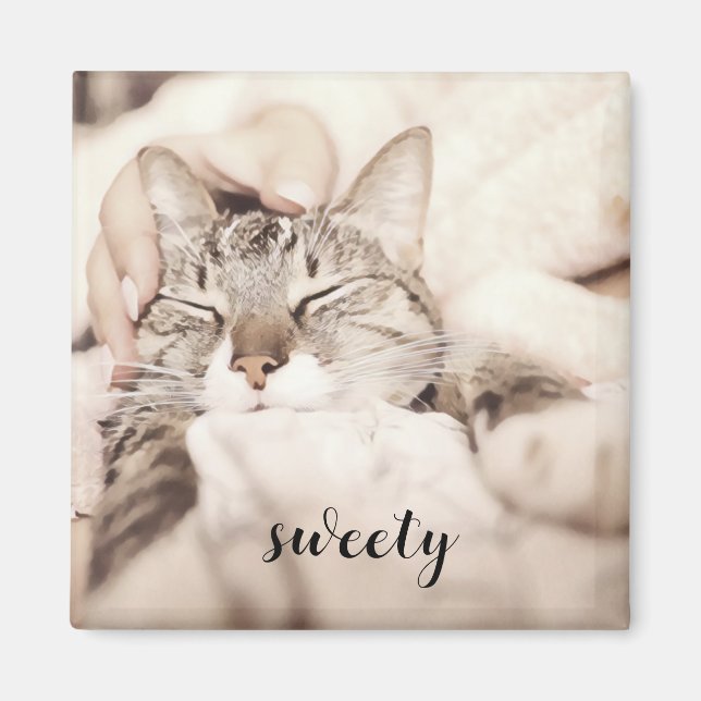 I love my sweet little cat photo magnet (Front)