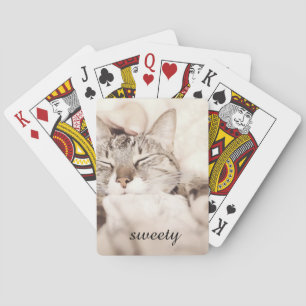 I love my sweet little cat photo playing cards