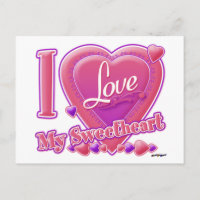 I Love My Sweetheart pink/purple - heart