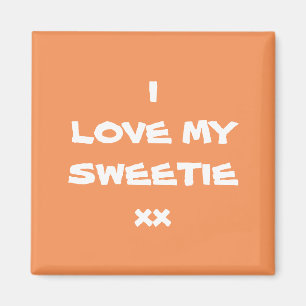  I LOVE MY SWEETIE Modern Cool Cute Magnet