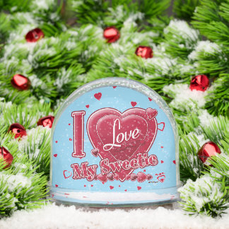 I Love My Sweetie red - hearts Snowglobe