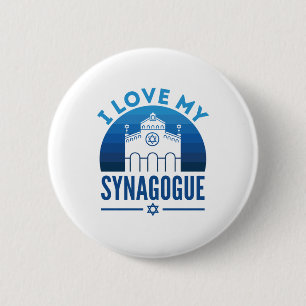 I Love My Synagogue Jewish Rabbi Religion 6 Cm Round Badge