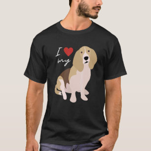 I Love My Tan Black & White Basset Hound Dog T-Shirt