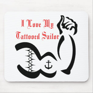 I Love My Tattoed Sailor Mouse Mat