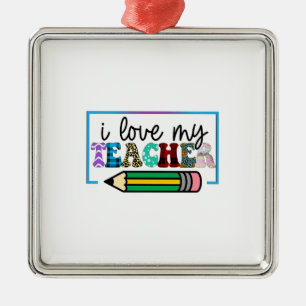I Love My Teacher Metal Tree Decoration