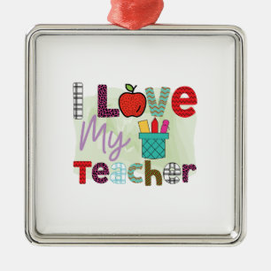 I Love My Teacher Metal Tree Decoration