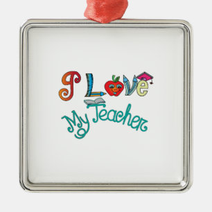 I Love My Teacher Metal Tree Decoration